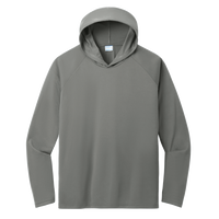 Port & Co Performance Pullover Hooded Tee, Charcoal, Front view