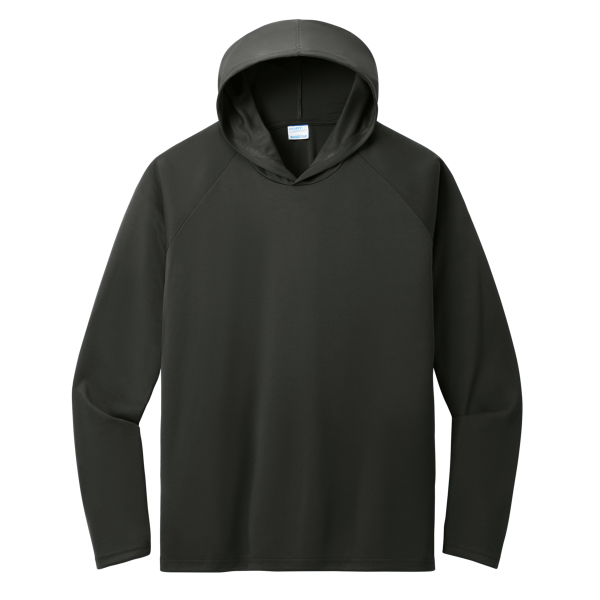 Port & Co Performance Pullover Hooded Tee, Jet Black, Front view