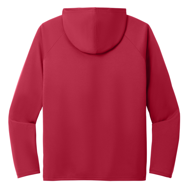 Port & Co Performance Pullover Hooded Tee, Red, Back view