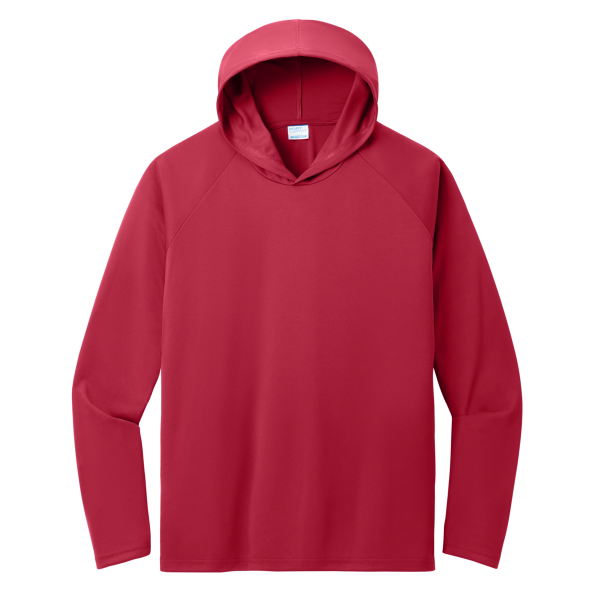 Port & Co Performance Pullover Hooded Tee, Red, Front view
