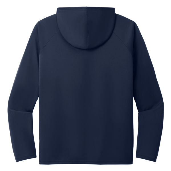 Port & Co Performance Pullover Hooded Tee, True Navy, Back view