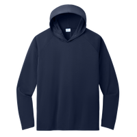 Port & Co Performance Pullover Hooded Tee, True Navy, Front view