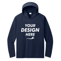 Port & Co Performance Pullover Hooded Tee, True Navy, Front view, Mockup