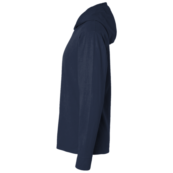 Port & Co Performance Pullover Hooded Tee, True Navy, Left Sleeve view