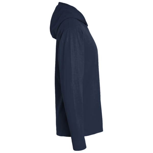 Port & Co Performance Pullover Hooded Tee, True Navy, Right Sleeve view