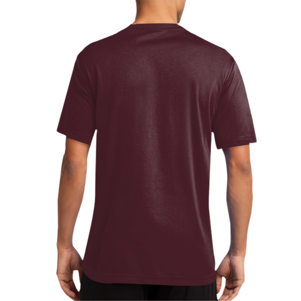 Port & Co Performance Tee, Athletic Maroon, Back view