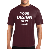Port & Co Performance Tee, Athletic Maroon, Front view, Mockup