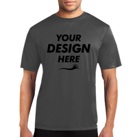 Port & Co Performance Tee, Charcoal, Front view, Mockup