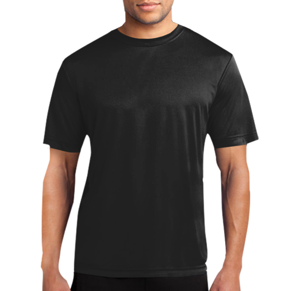 Port & Co Performance Tee, Jet Black, Front view