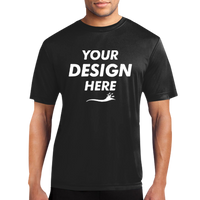 Port & Co Performance Tee, Jet Black, Front view, Mockup