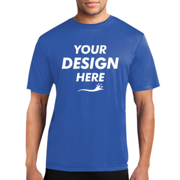 Port & Co Performance Tee, Royal, Front view, Mockup