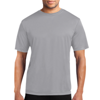Port & Co Performance Tee, Silver, Front view