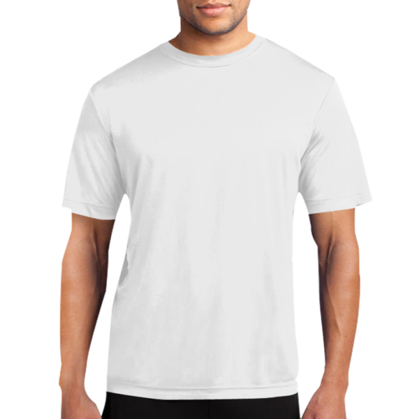 Port & Co Performance Tee, White, Front view