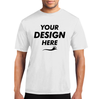 Port & Co Performance Tee, White, Front view, Mockup