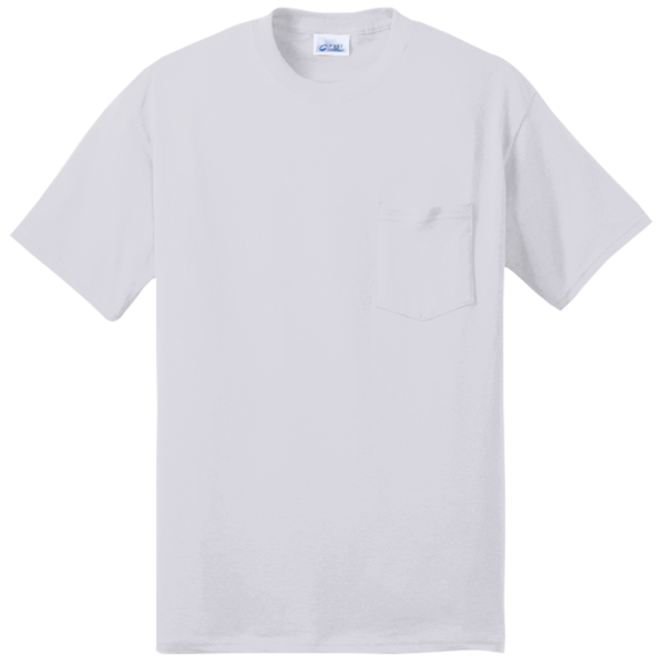 Port & Co Tall Core Blend Pocket Tee, Ash, Front view
