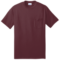 Port & Co Tall Core Blend Pocket Tee, Athletic Maroon, Front view