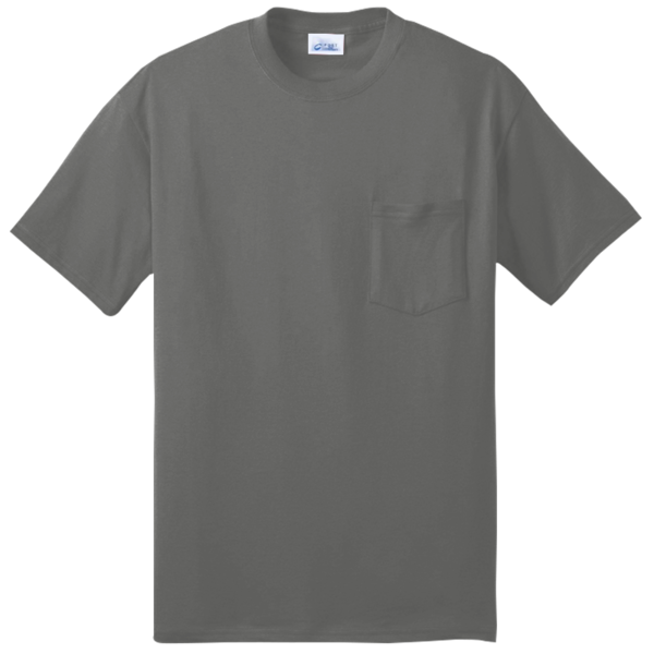 Port & Co Tall Core Blend Pocket Tee, Charcoal, Front view