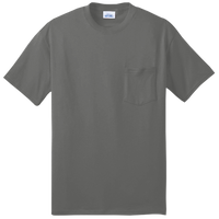 Port & Co Tall Core Blend Pocket Tee, Charcoal, Front view