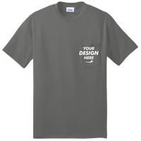 Port & Co Tall Core Blend Pocket Tee, Charcoal, Front view, Mockup