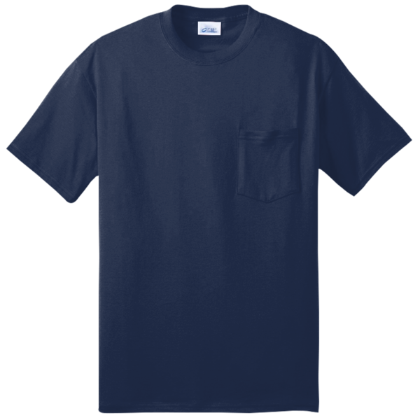 Port & Co Tall Core Blend Pocket Tee, Navy, Front view