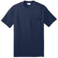 Port & Co Tall Core Blend Pocket Tee, Navy, Front view
