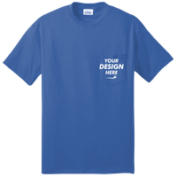 Port & Co Tall Core Blend Pocket Tee, Royal, Front view, Mockup