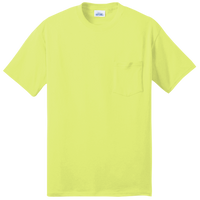 Port & Co Tall Core Blend Pocket Tee, Safety Green, Front view