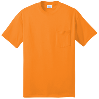 Port & Co Tall Core Blend Pocket Tee, Safety Orange, Front view