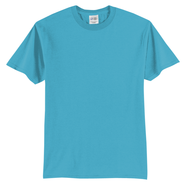 Port & Co Tall Core Blend Tee, Aquatic Blue, Front view