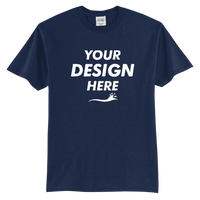 Port & Co Tall Core Blend Tee, Navy, Front view, Mockup