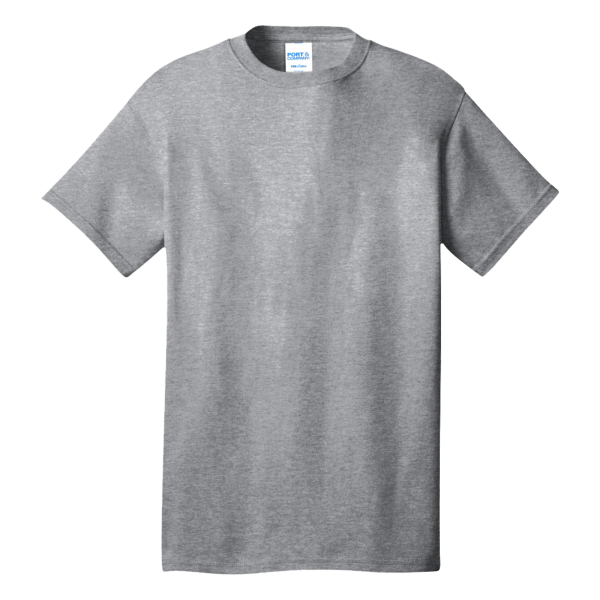Port & Co Tall Core Cotton Tee, Athletic Heather, Front view