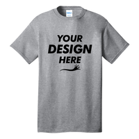 Port & Co Tall Core Cotton Tee, Athletic Heather, Front view, Mockup