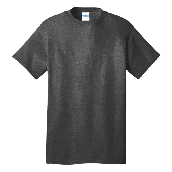 Port & Co Tall Core Cotton Tee, Dark Heather Grey, Front view