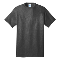 Port & Co Tall Core Cotton Tee, Dark Heather Grey, Front view