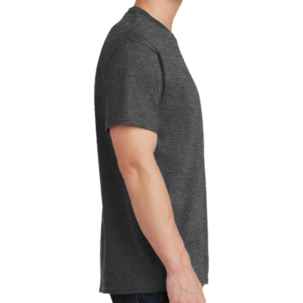 Port & Co Tall Core Cotton Tee, Dark Heather Grey, Right Sleeve view