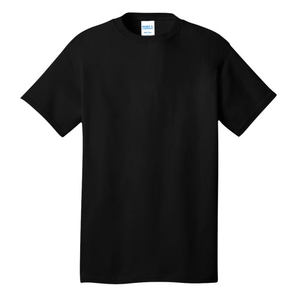 Port & Co Tall Core Cotton Tee, Jet Black, Front view