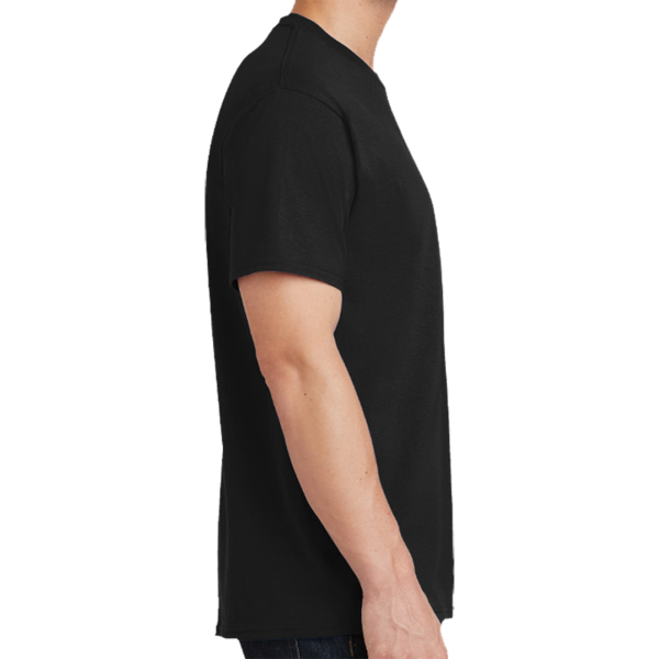 Port & Co Tall Core Cotton Tee, Jet Black, Right Sleeve view