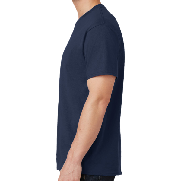 Port & Co Tall Core Cotton Tee, Navy, Left Sleeve view
