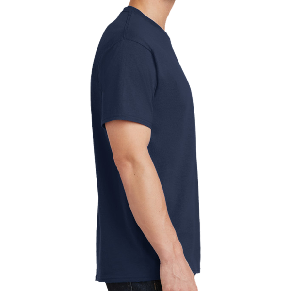Port & Co Tall Core Cotton Tee, Navy, Right Sleeve view