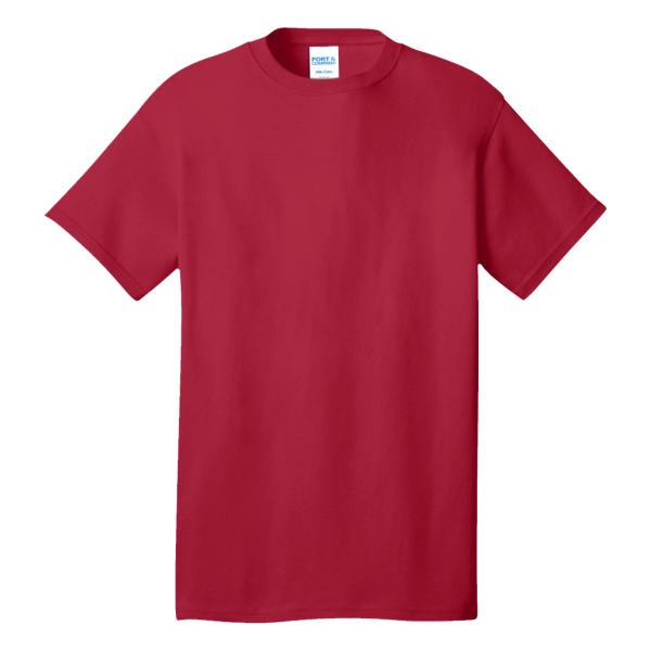Port & Co Tall Core Cotton Tee, Red, Front view