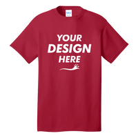 Port & Co Tall Core Cotton Tee, Red, Front view, Mockup