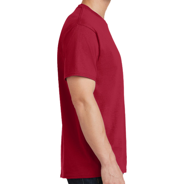 Port & Co Tall Core Cotton Tee, Red, Right Sleeve view
