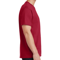 Port & Co Tall Core Cotton Tee, Red, Right Sleeve view