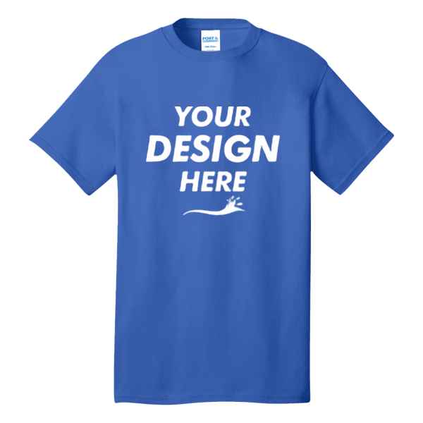Port & Co Tall Core Cotton Tee, Royal, Front view, Mockup