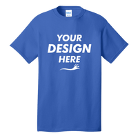 Port & Co Tall Core Cotton Tee, Royal, Front view, Mockup