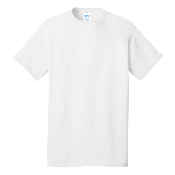 Port & Co Tall Core Cotton Tee, White, Front view
