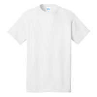 Port & Co Tall Core Cotton Tee, White, Front view