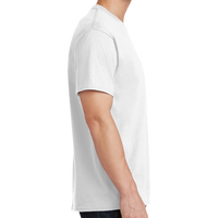 Port & Co Tall Core Cotton Tee, White, Right Sleeve view