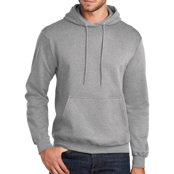 Port & Co Tall Core Fleece Pullover Hooded Sweatshirt, Athletic Heather, Front view