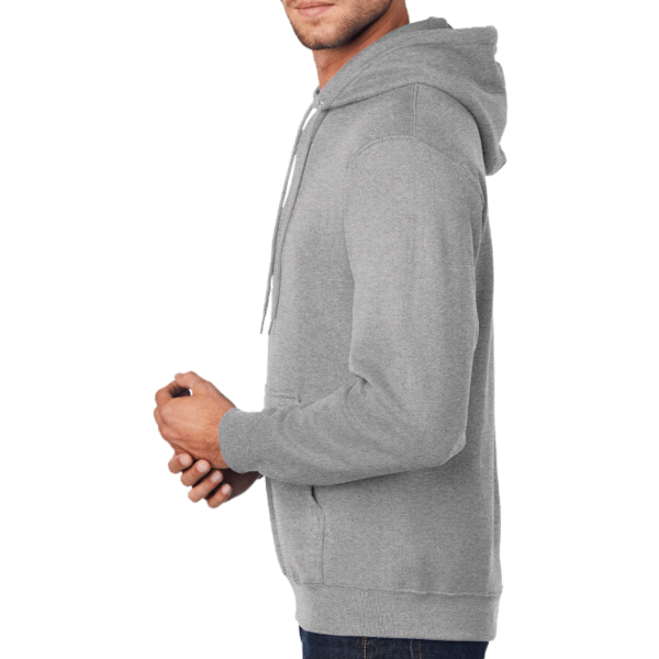 Port & Co Tall Core Fleece Pullover Hooded Sweatshirt, Athletic Heather, Left Sleeve view